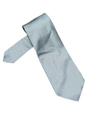 Pride of England Necktie Silver Gray Black Stripe Wide Vintage Old Money Preppy